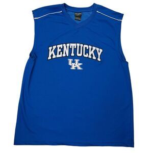 Vintage Pro Edge UK Kentucky Sleeveless Shirt XL Blue White NCAA Basketball